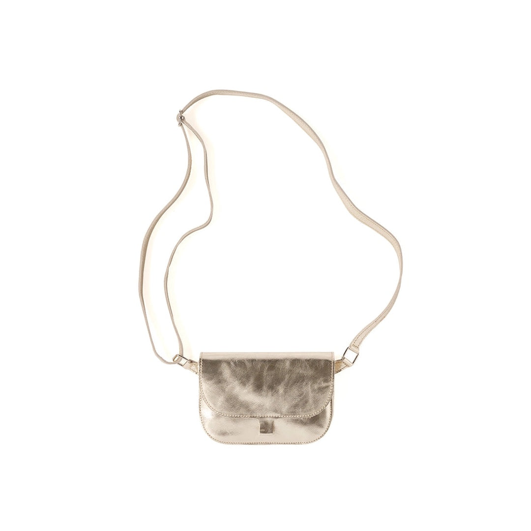 Sac bandoulière cuir (moyen) | doré