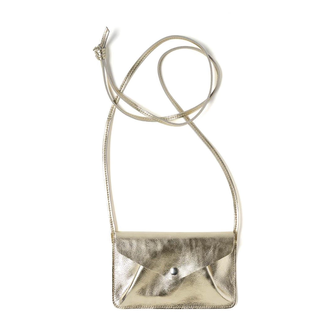 Sac bandoulière cuir (petit) | doré