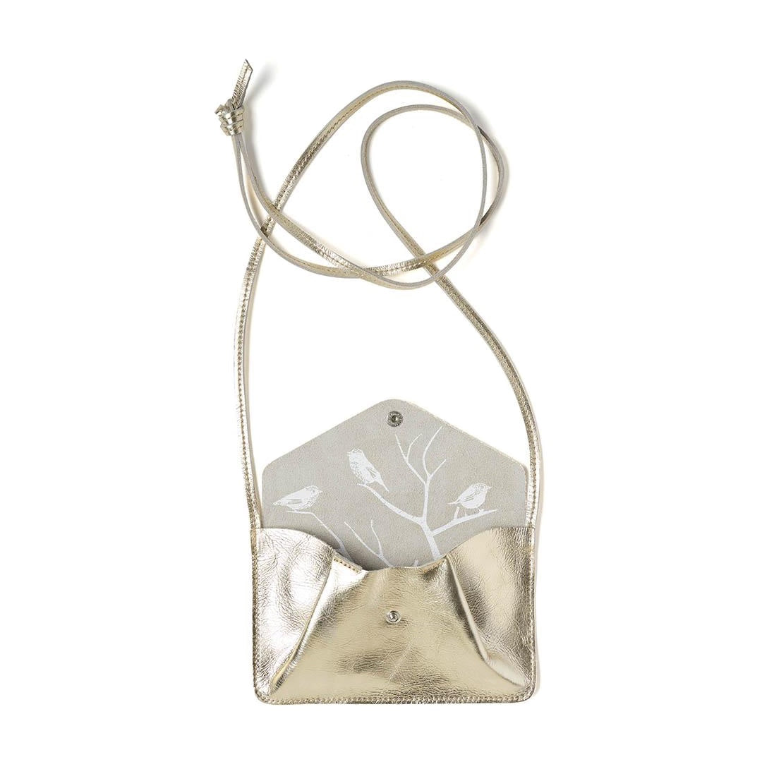 Sac bandoulière cuir (petit) | doré