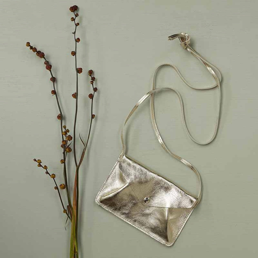 Sac bandoulière cuir (petit) | doré