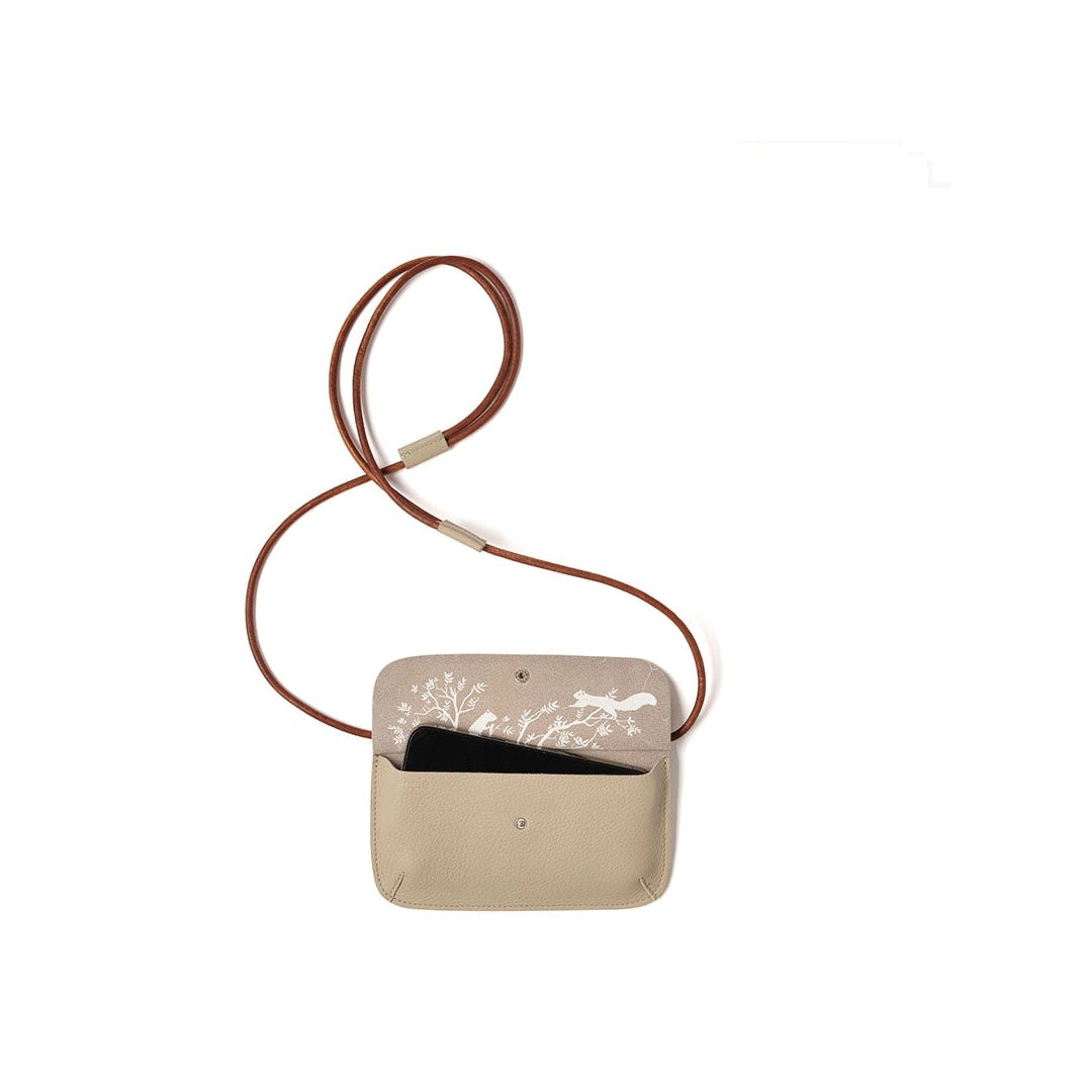 Mobile Phone Pouch Leather | sand/cognac