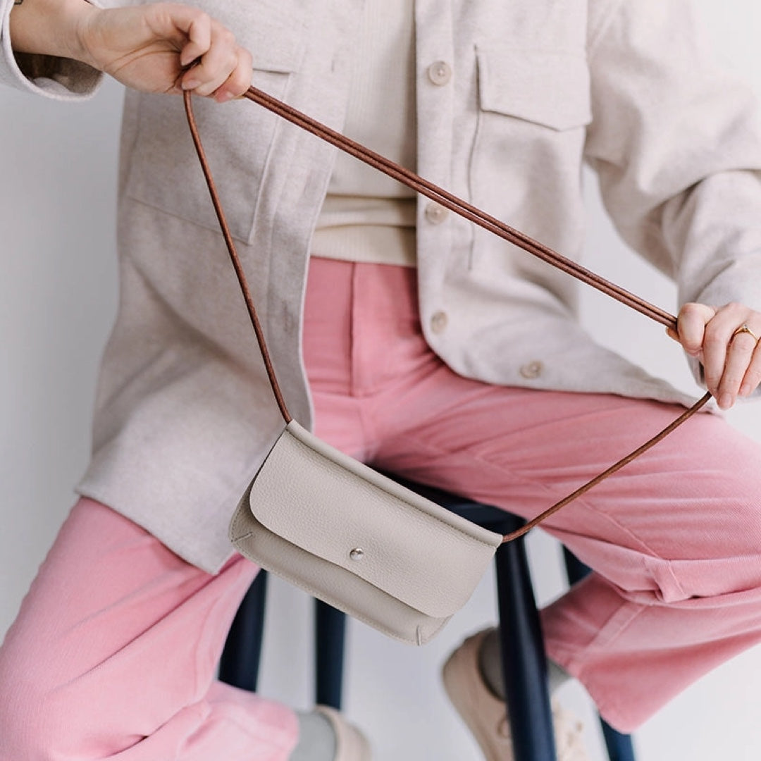 Mobile Phone Pouch Leather | sand/cognac