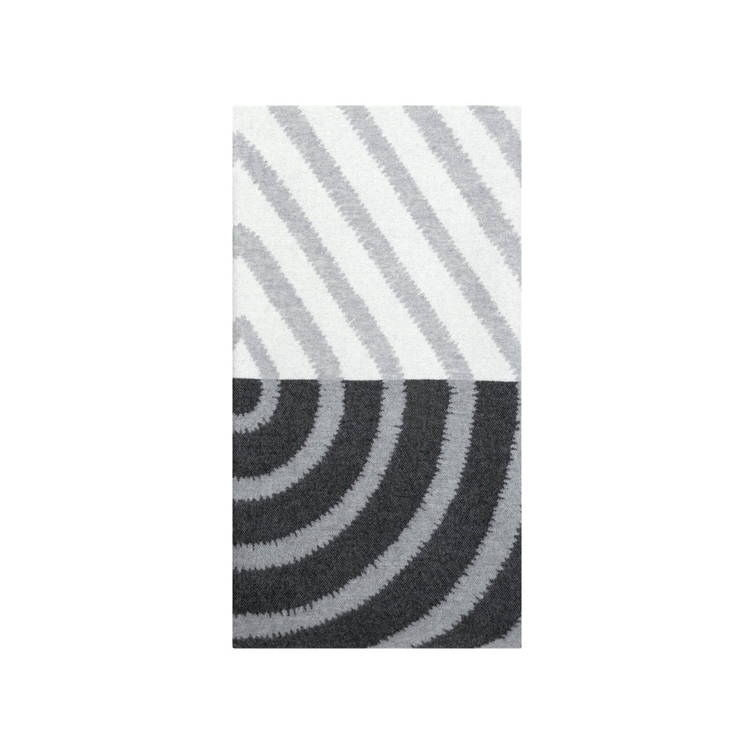 Couverture en laine mérinos | gris-noir