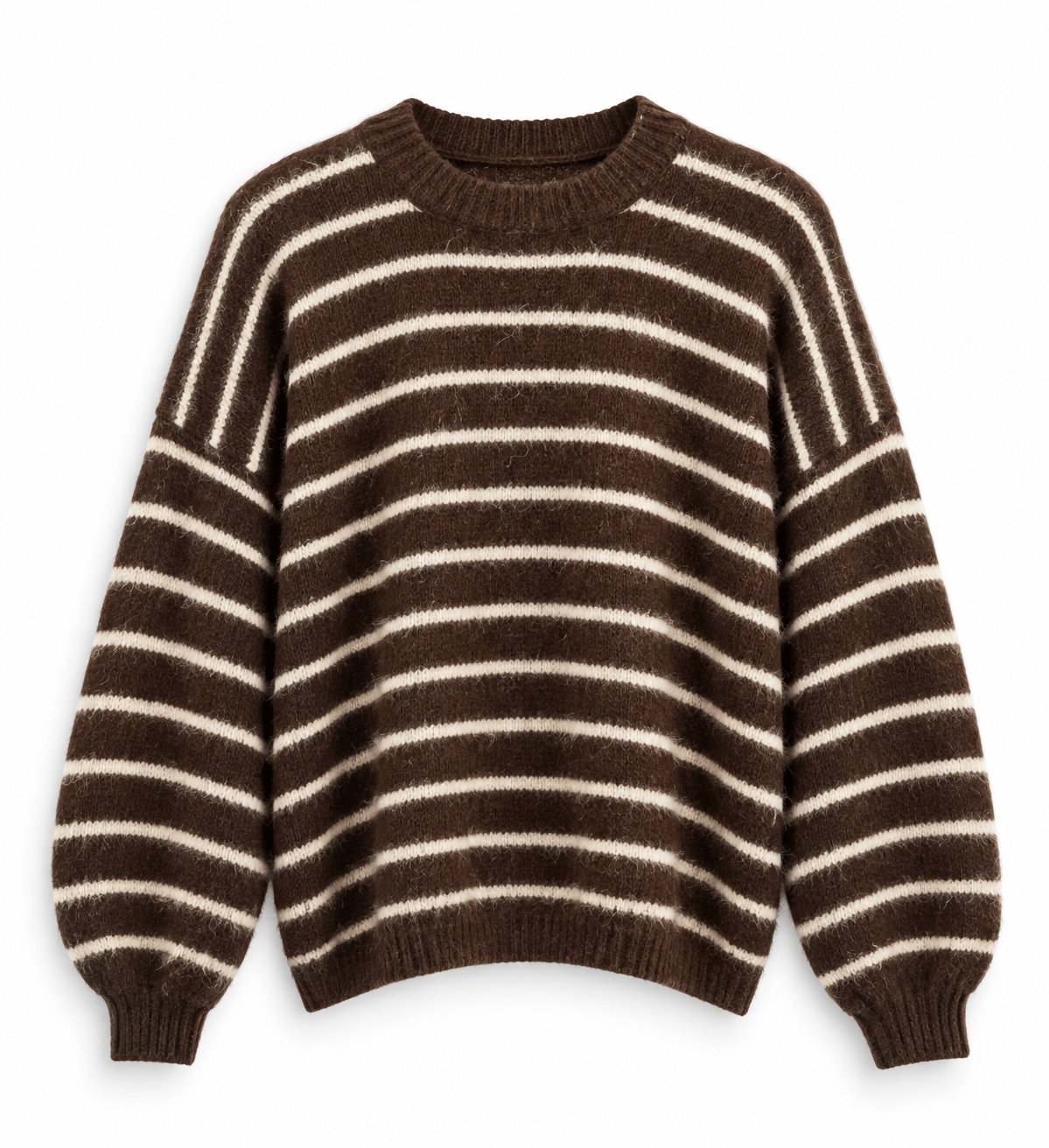 Gestreifter Pullover | choco + oat