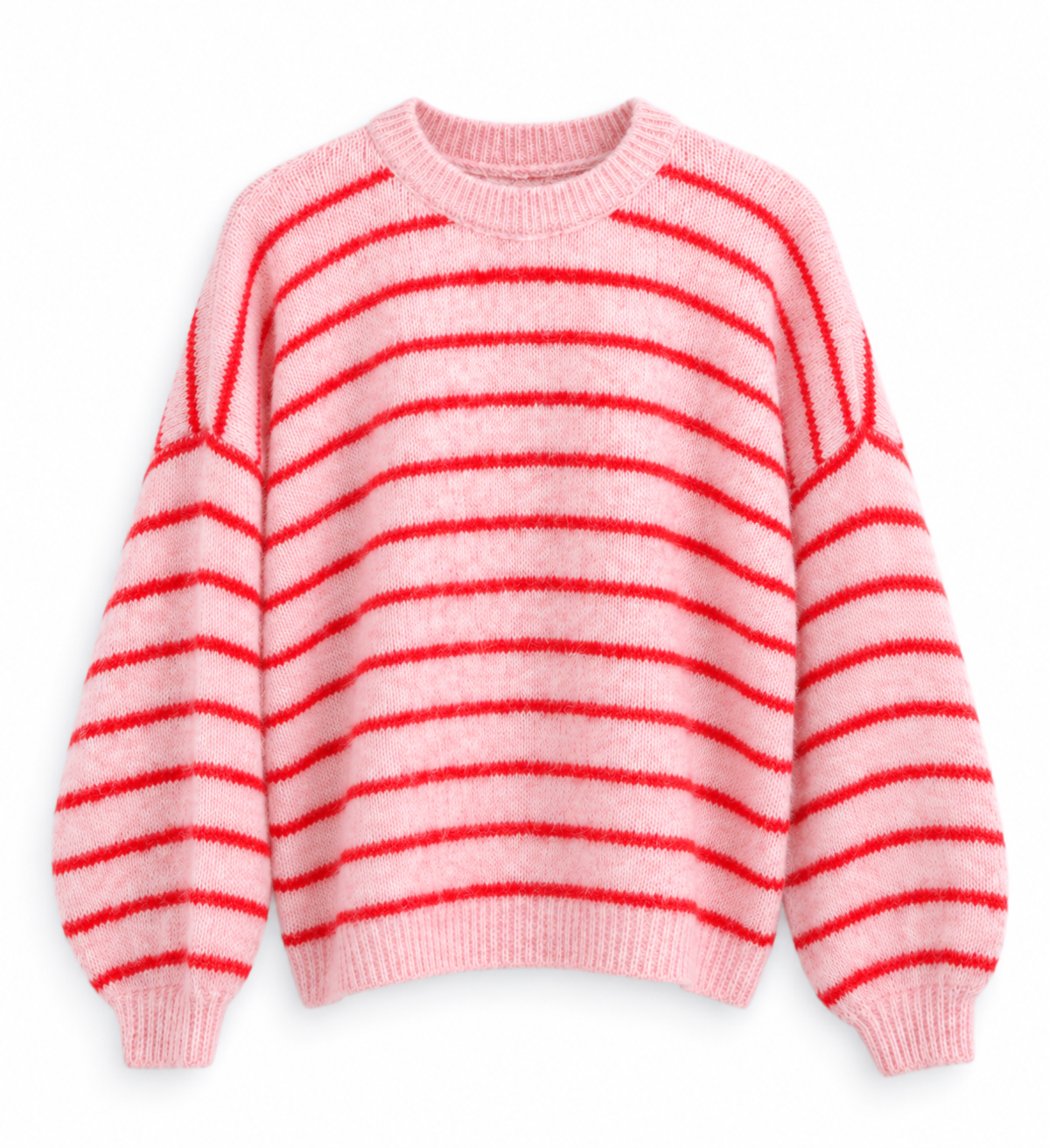 Gestreifter Pullover | rose + red