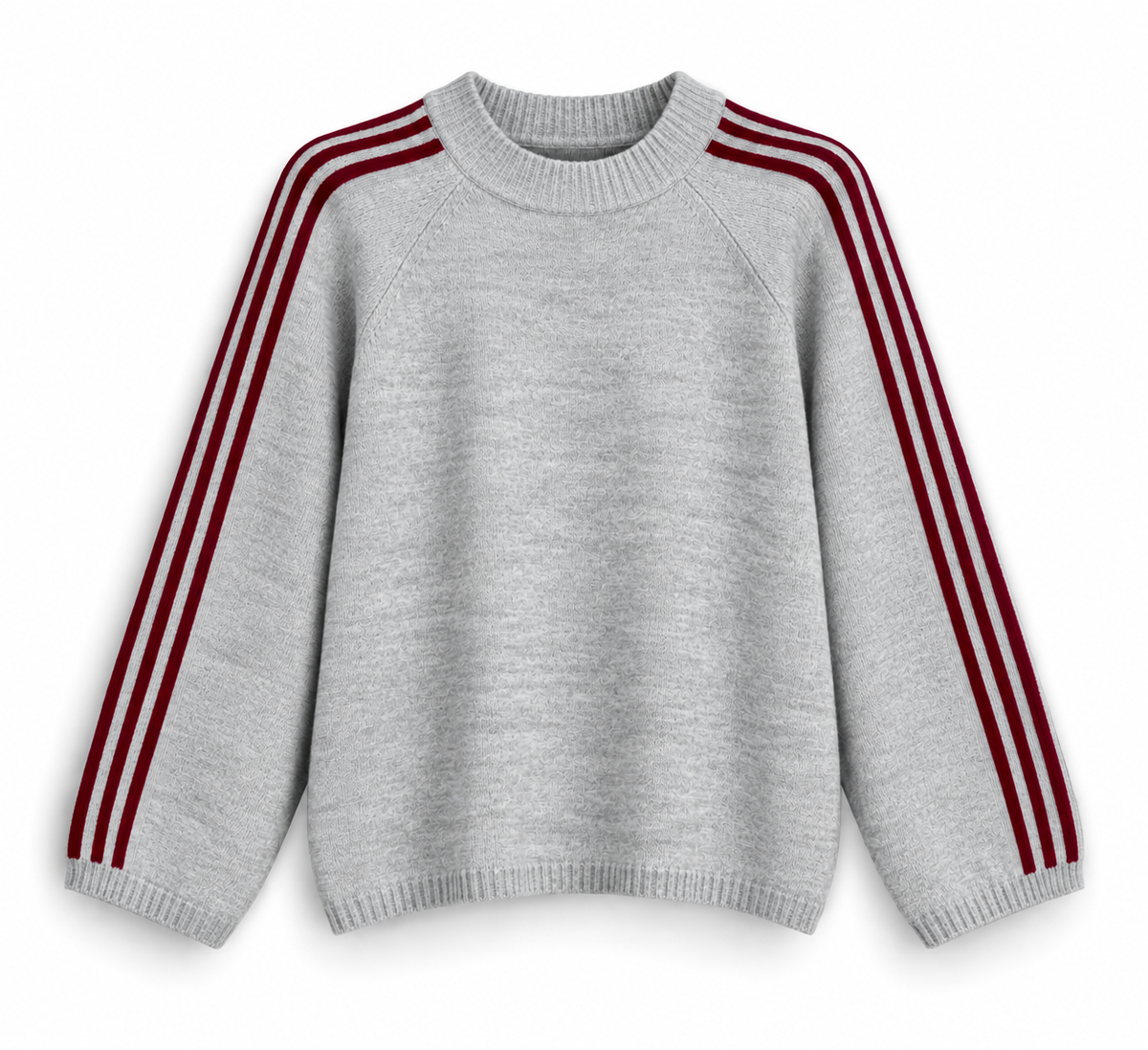 Oversized Pullover Stripes | grey melange