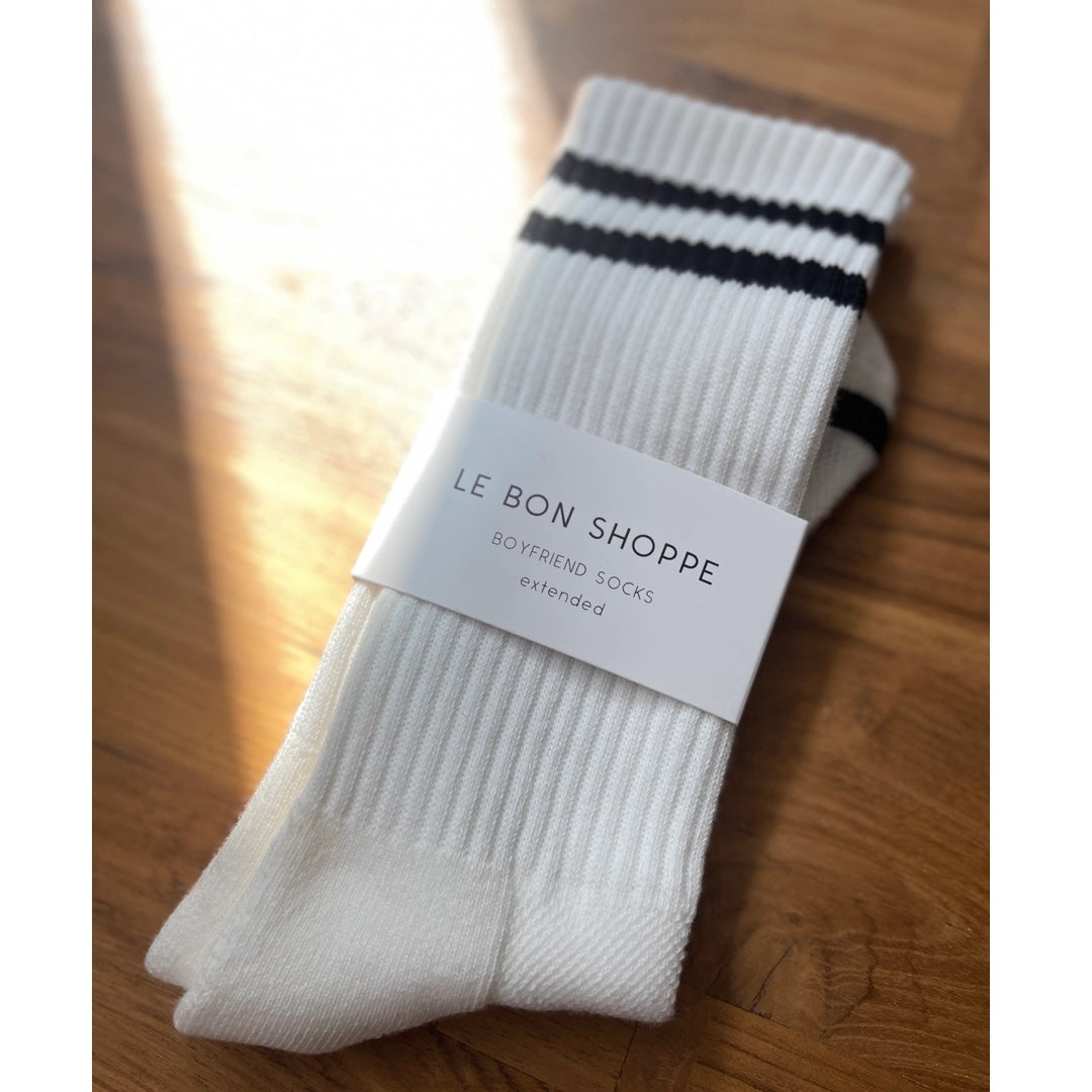 Chaussettes Boyfriend extra longues | blanc classique
