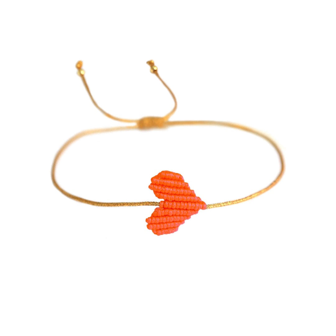 Bracelet Cœur | Orange Fluo