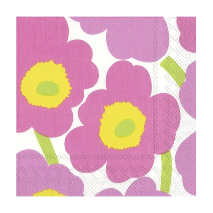 Serviettes 2 tailles | unikko rose clair