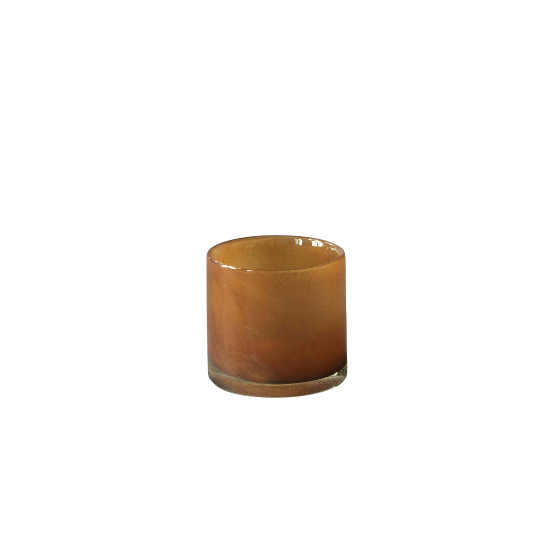 Photophore en verre Lyric XS | marron