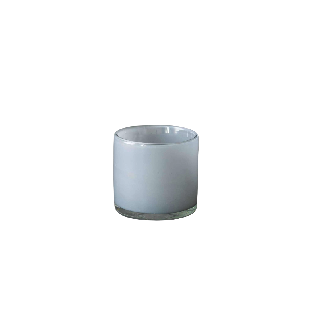 Glass hurricane lamp Lyric XS | dusty blue