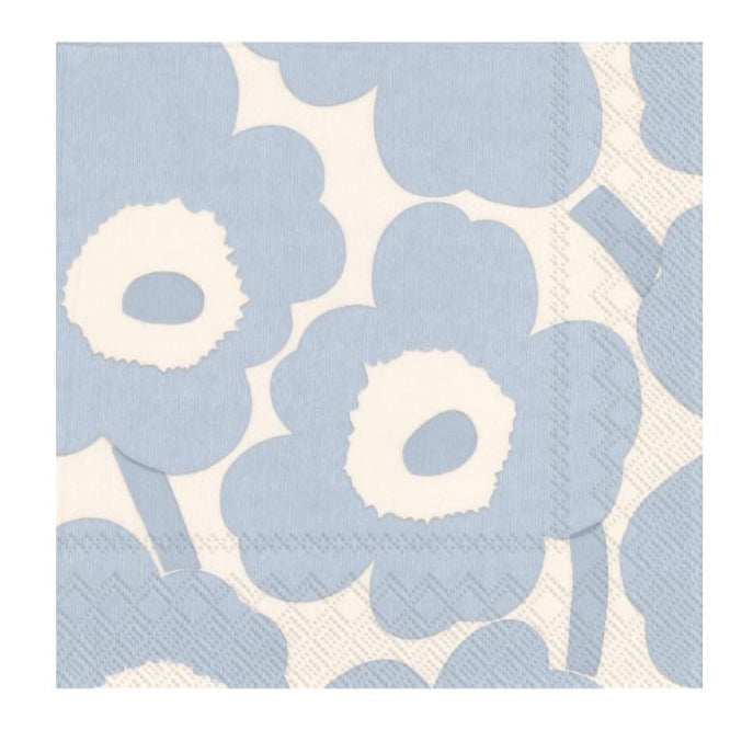 Napkins 2 Sizes | unikko cream light blue