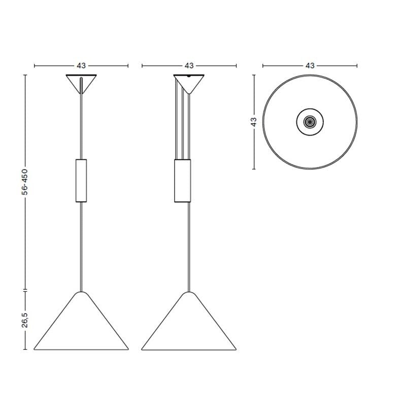 Suspension Compass réglable en hauteur | alu brossé