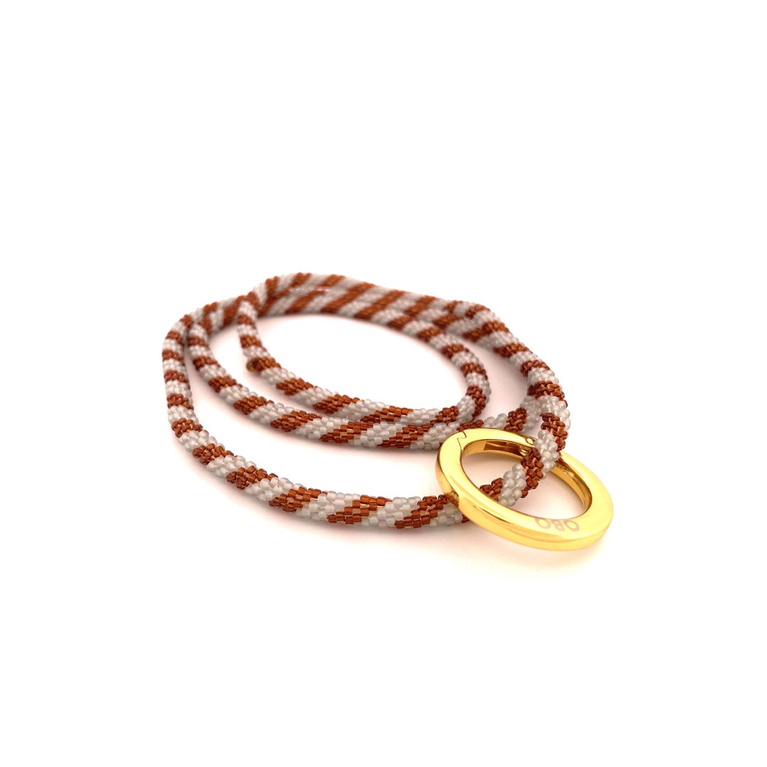 Keychain ROLL-ON | light grey & brown