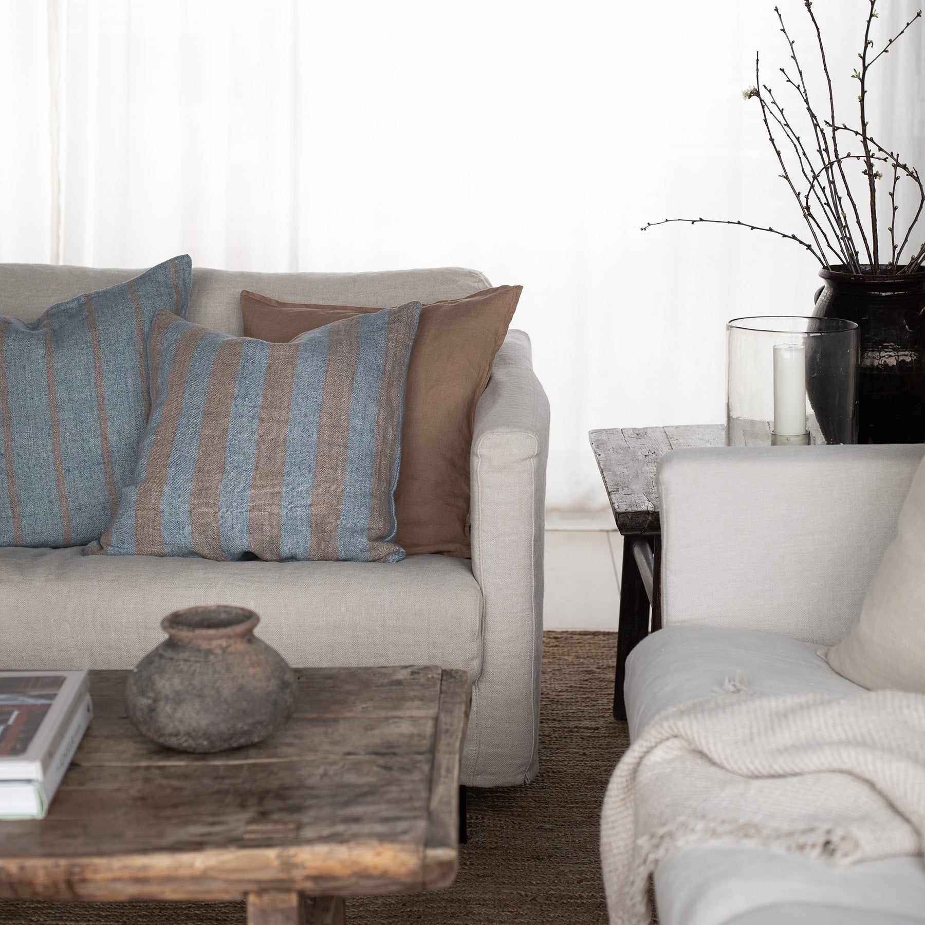 Coussin en lin 50x50cm | noisette