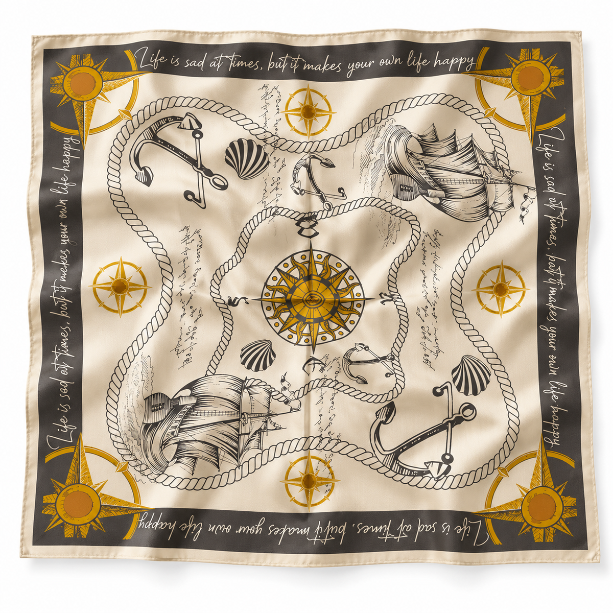 Seidentuch Nautic | creme