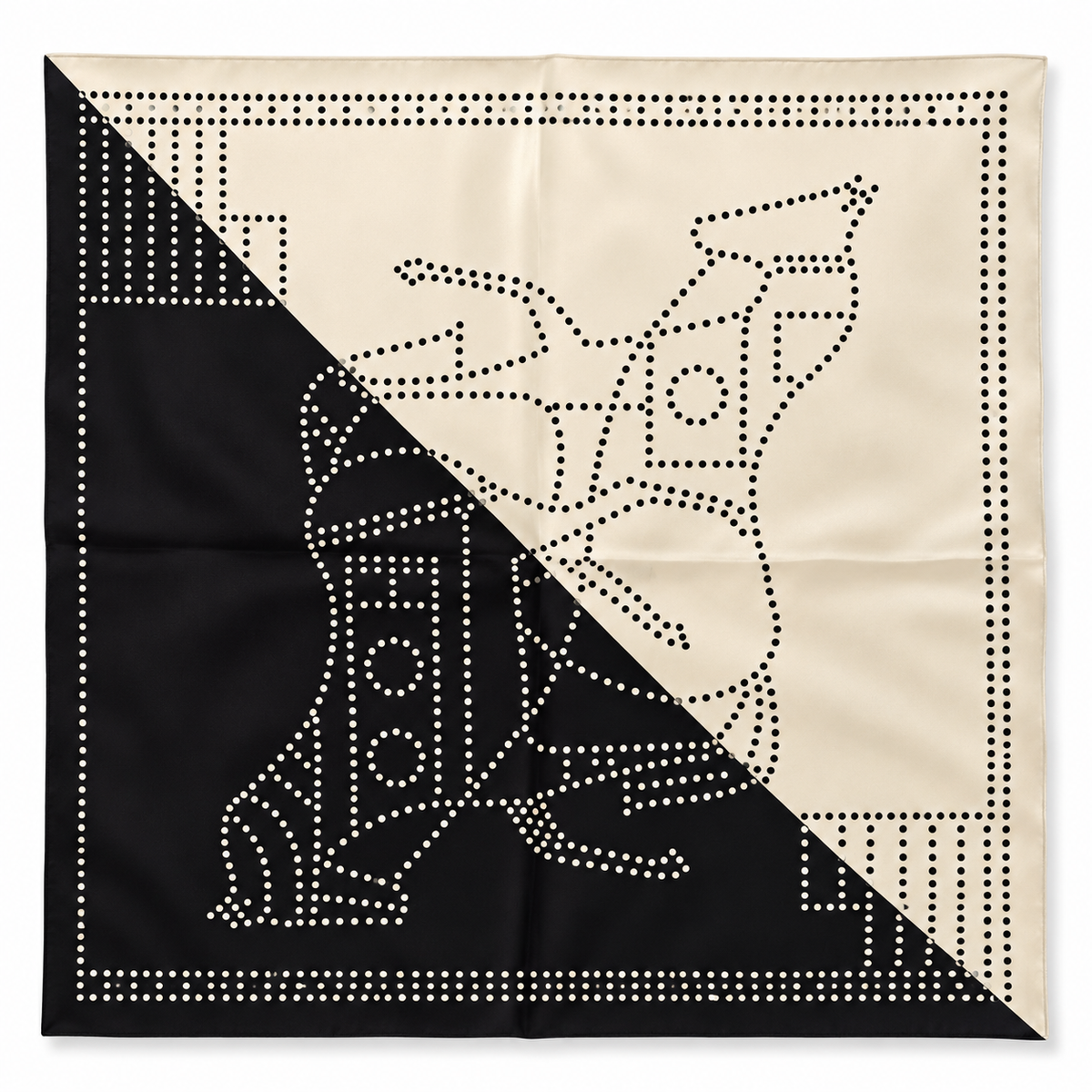 Seidentuch Horses | schwarz & weiss