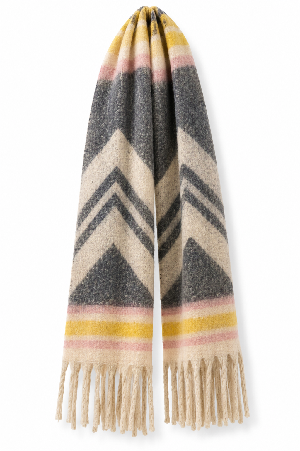 Chunky Knit Schal XL | grau, rosé,  mustard