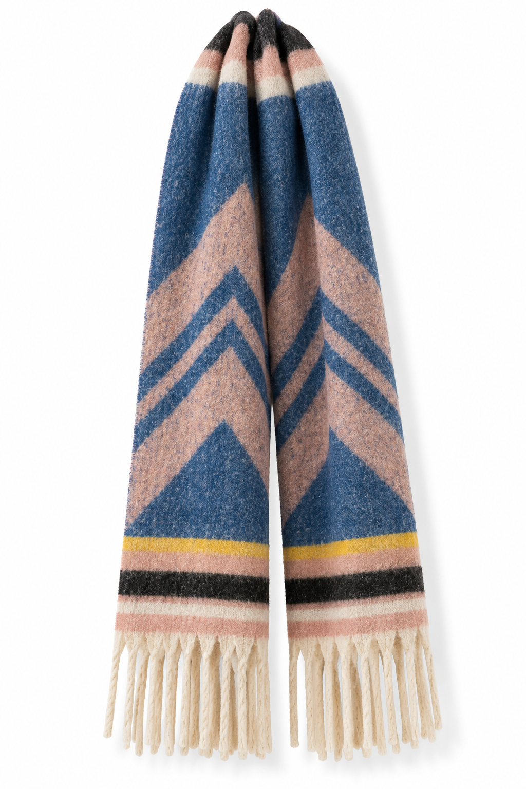 Chunky Knit Schal XL | blau, rosé