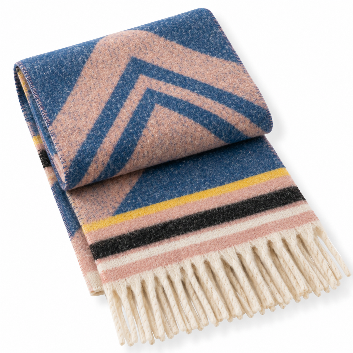 Chunky Knit Schal XL | blau, rosé
