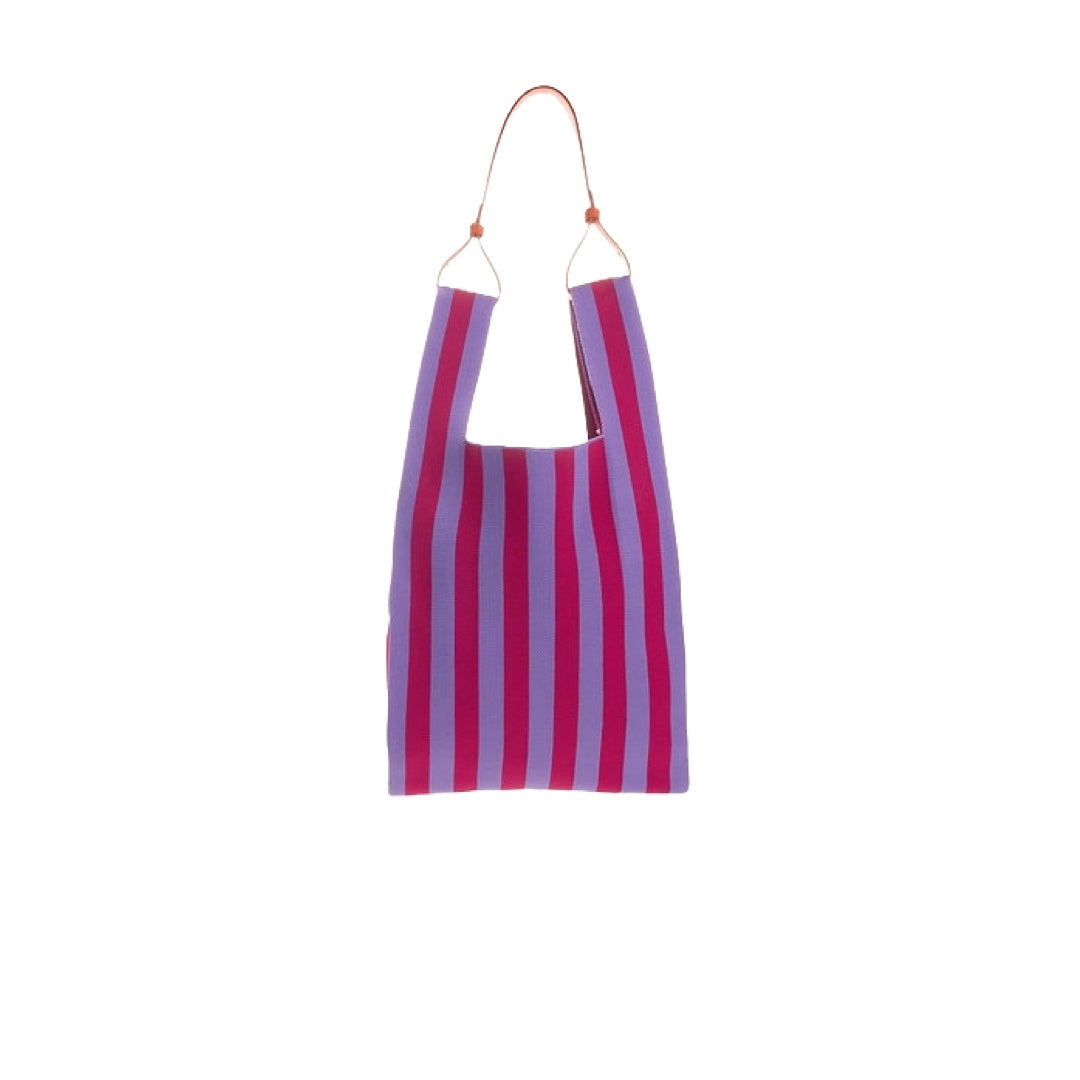 Market Bag knitted Stripes | purple + lilac