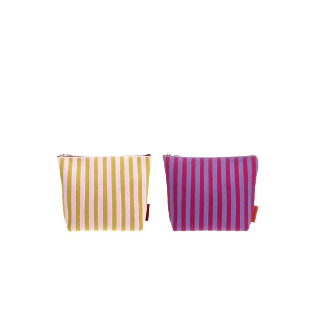Trousse à cosmétiques rayée | violet + lilas