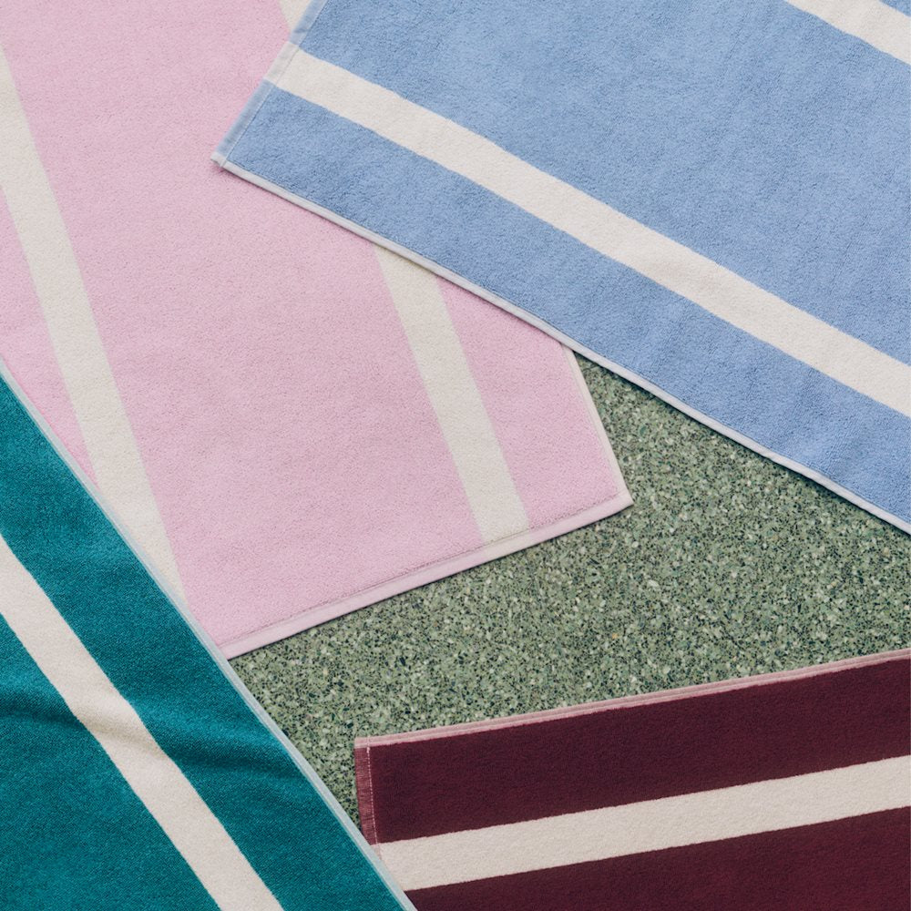 Badematte Stripe | cool pink