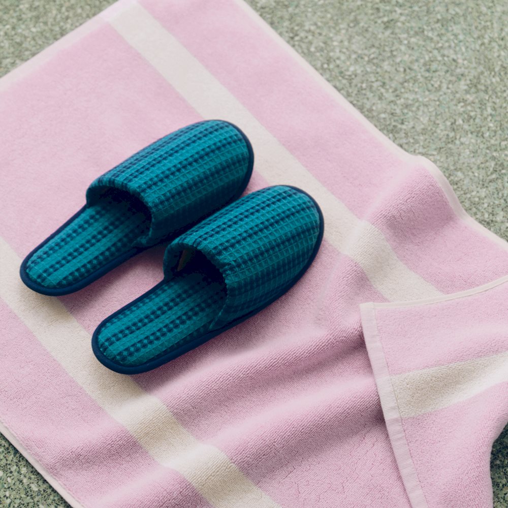 Badematte Stripe | cool pink