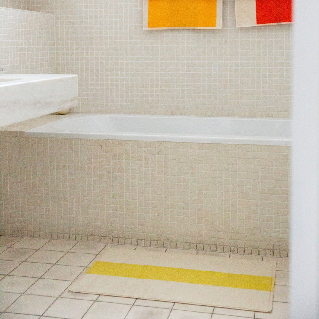 Tapis de bain 50x80cm | jaune, pêche