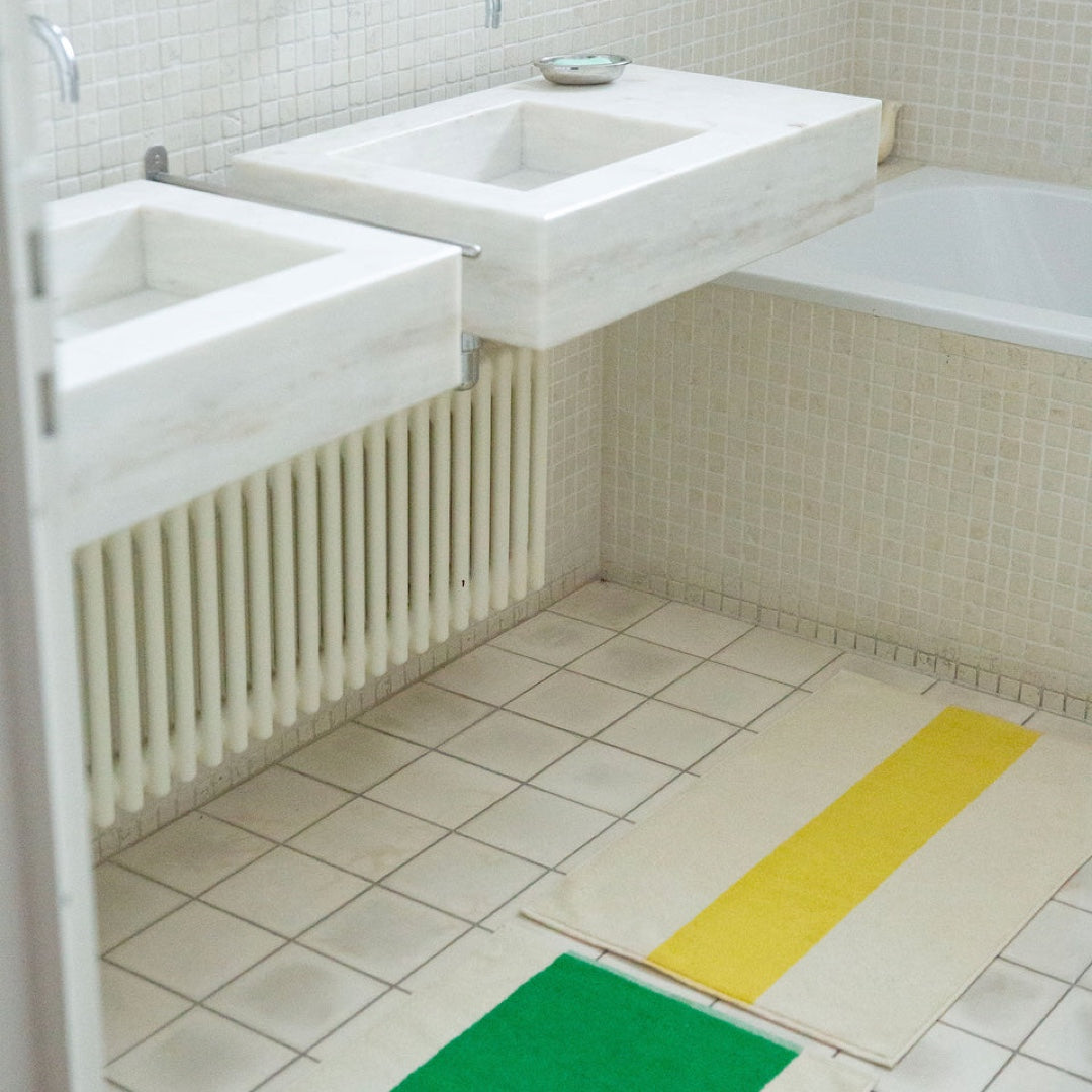 Tapis de bain 50x80cm | jaune, pêche