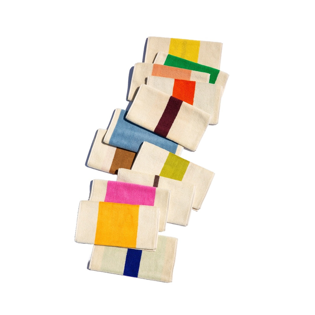 Lot de 3 serviettes d'invité | rose, bleu, marron