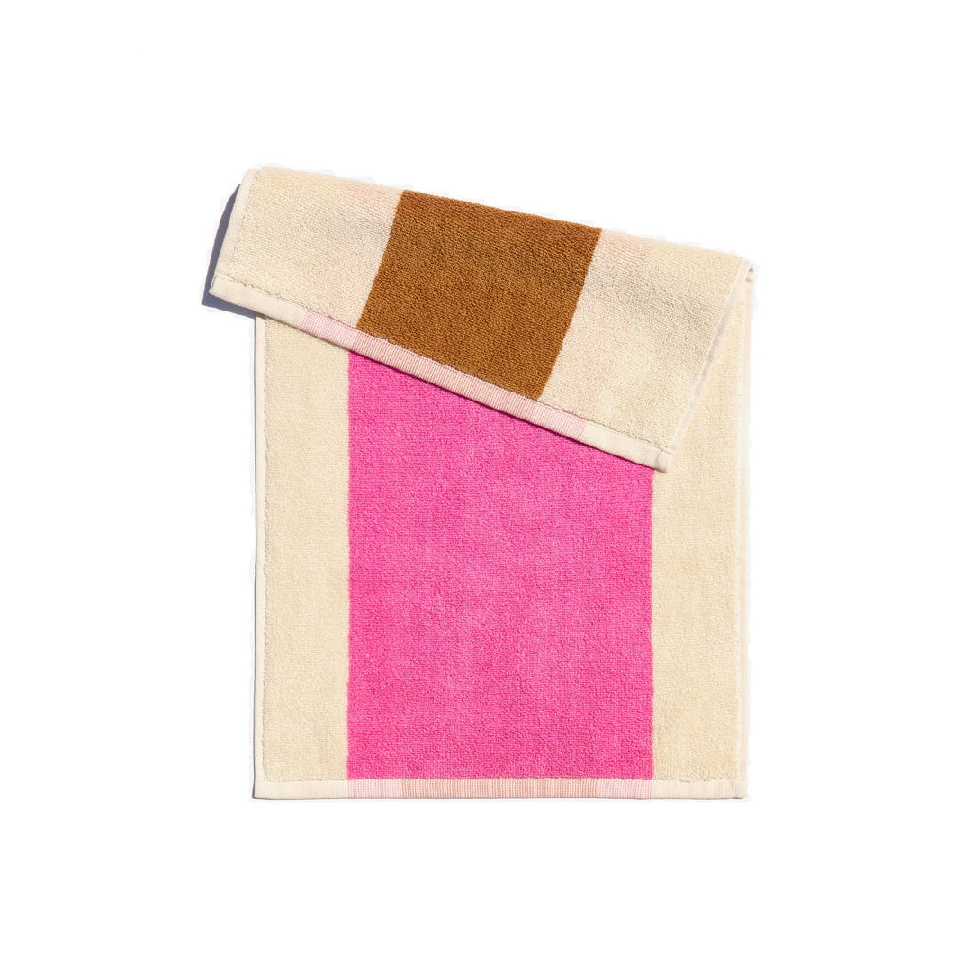 Lot de 3 serviettes d'invité | rose, bleu, marron