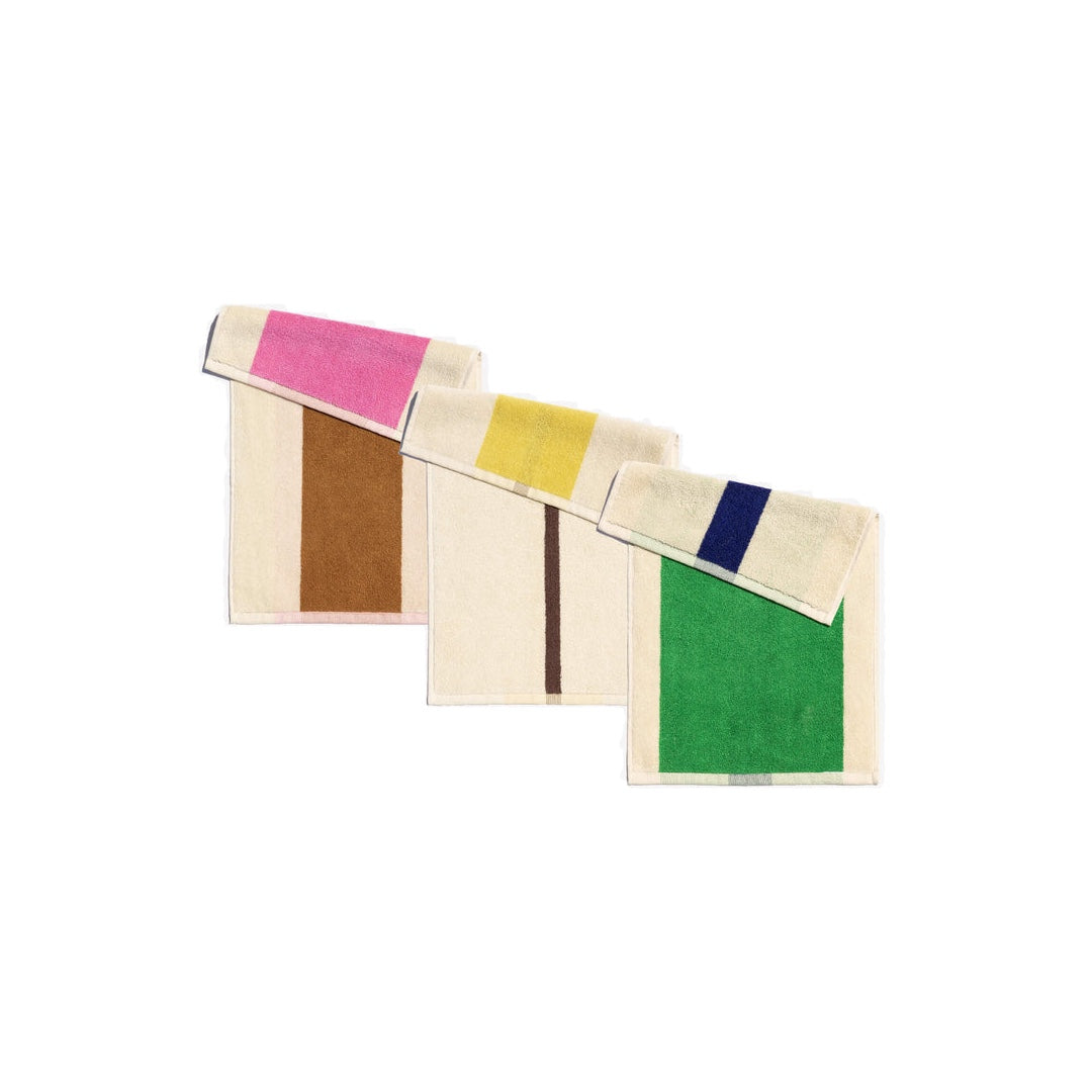 Lot de 3 serviettes d'invité | rose, bleu, marron