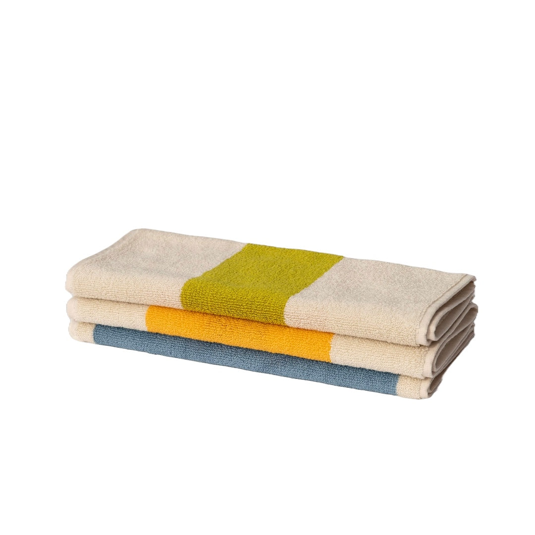 3-Piece Guest Towel Set | lime, yellow, light blue