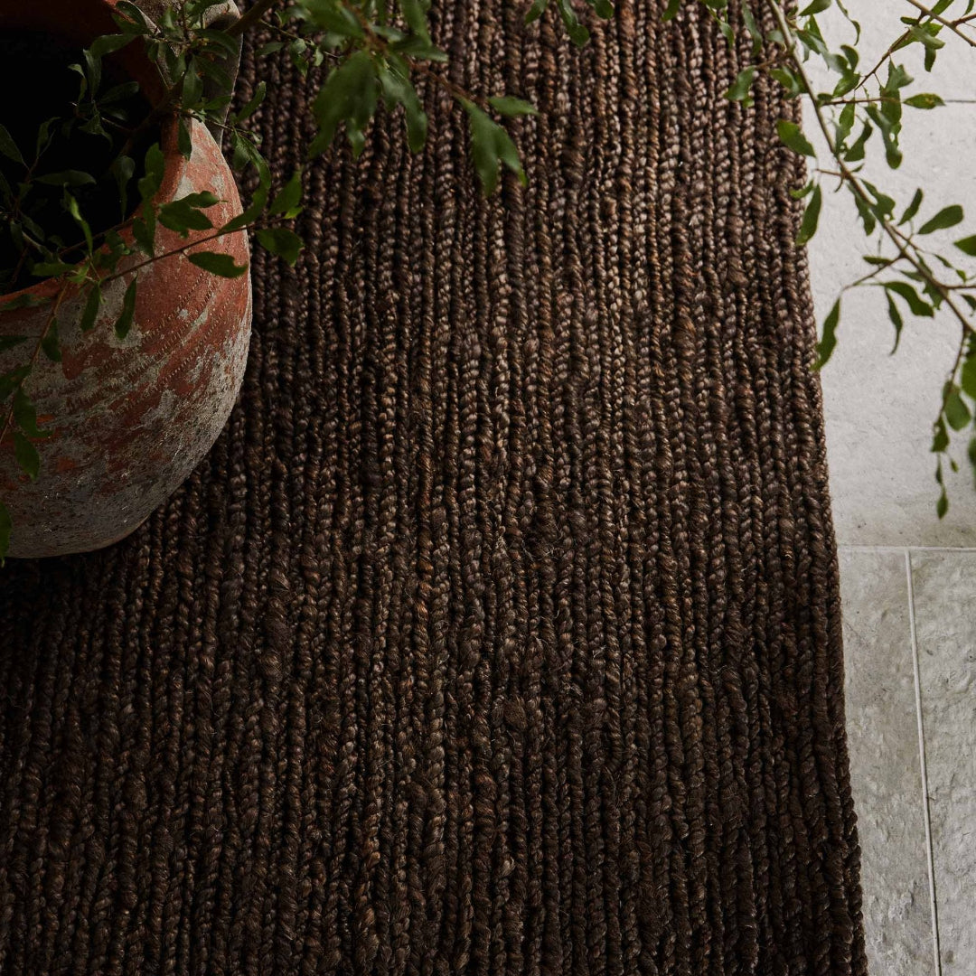 Tapis Sumak Chanvre noir | 3 tailles