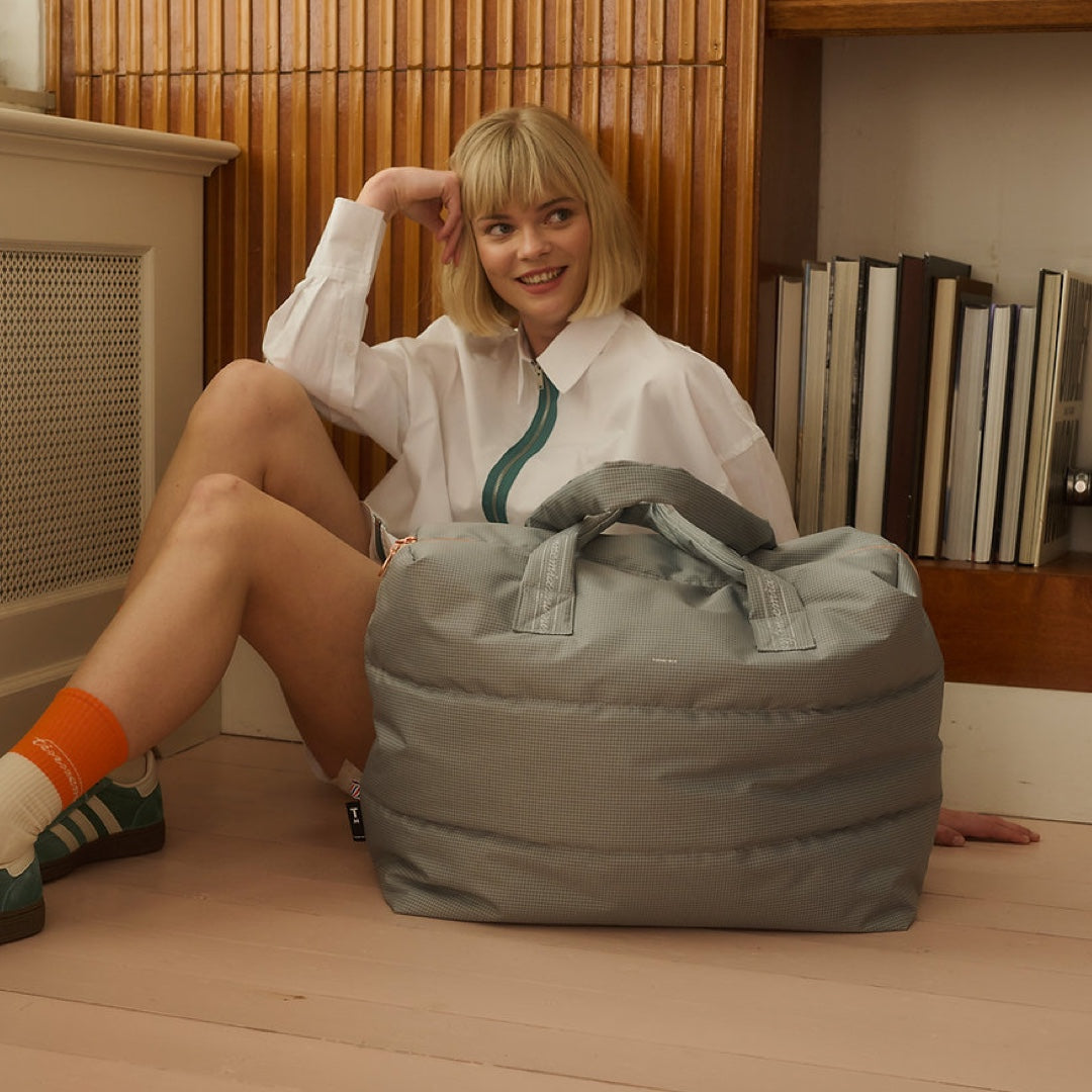 Sac week-end Puffy | carreaux gris