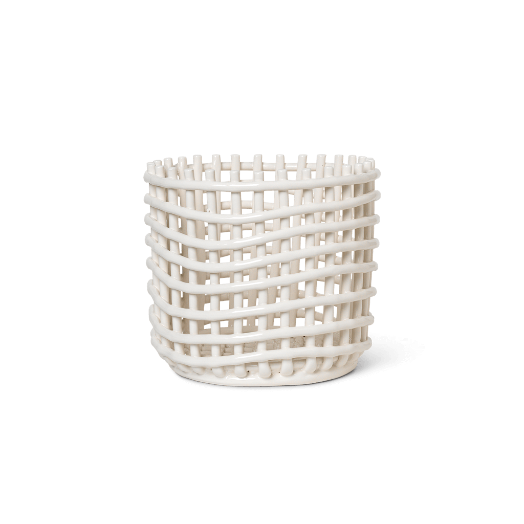 joyne.com | Keramik Korb weiss | Ø 23.5 cm von Ferm Living