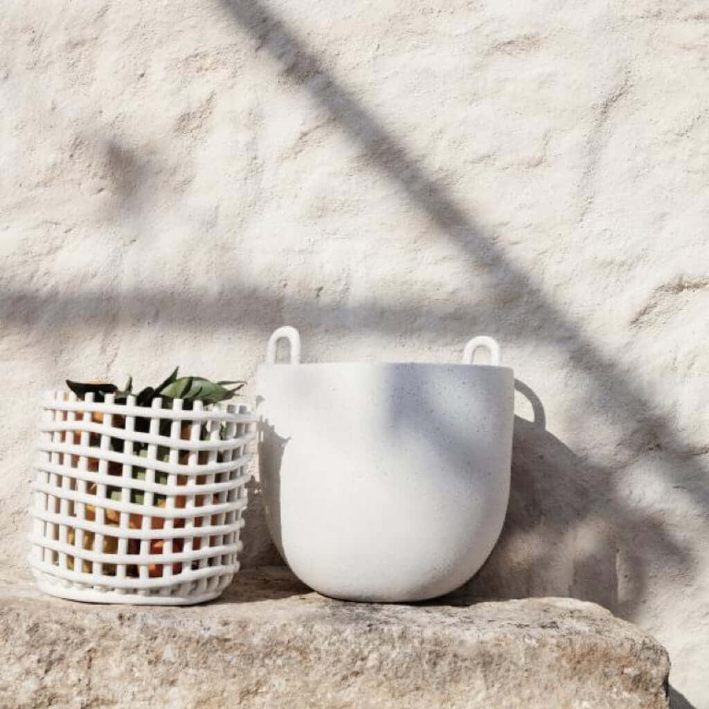 joyne.com | Keramik Korb weiss | Ø 23.5 cm von Ferm Living