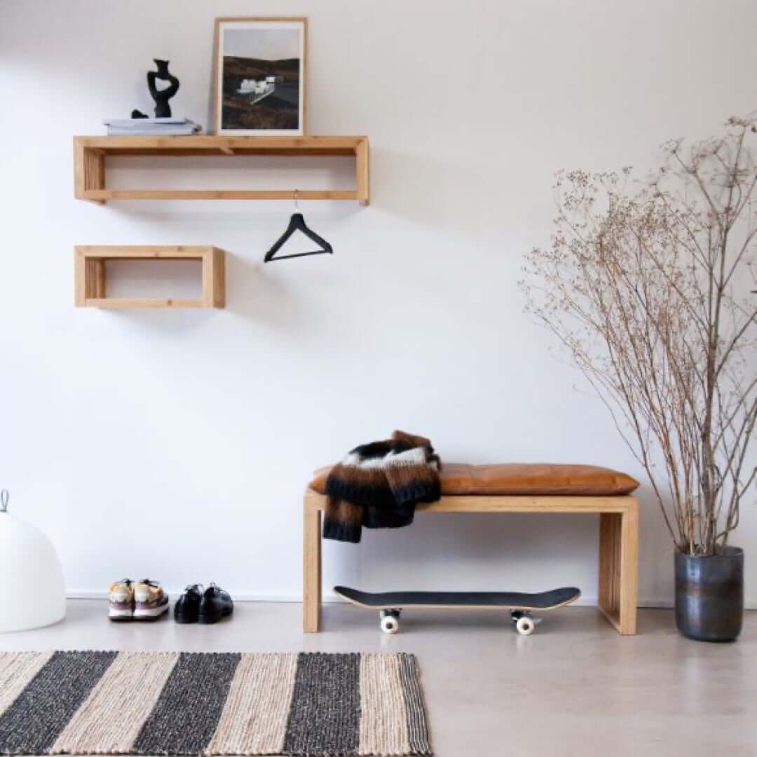 Porte-manteau mural en bambou | grand
