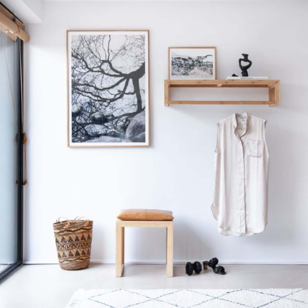 Coat Rack Shelf Bamboo | small