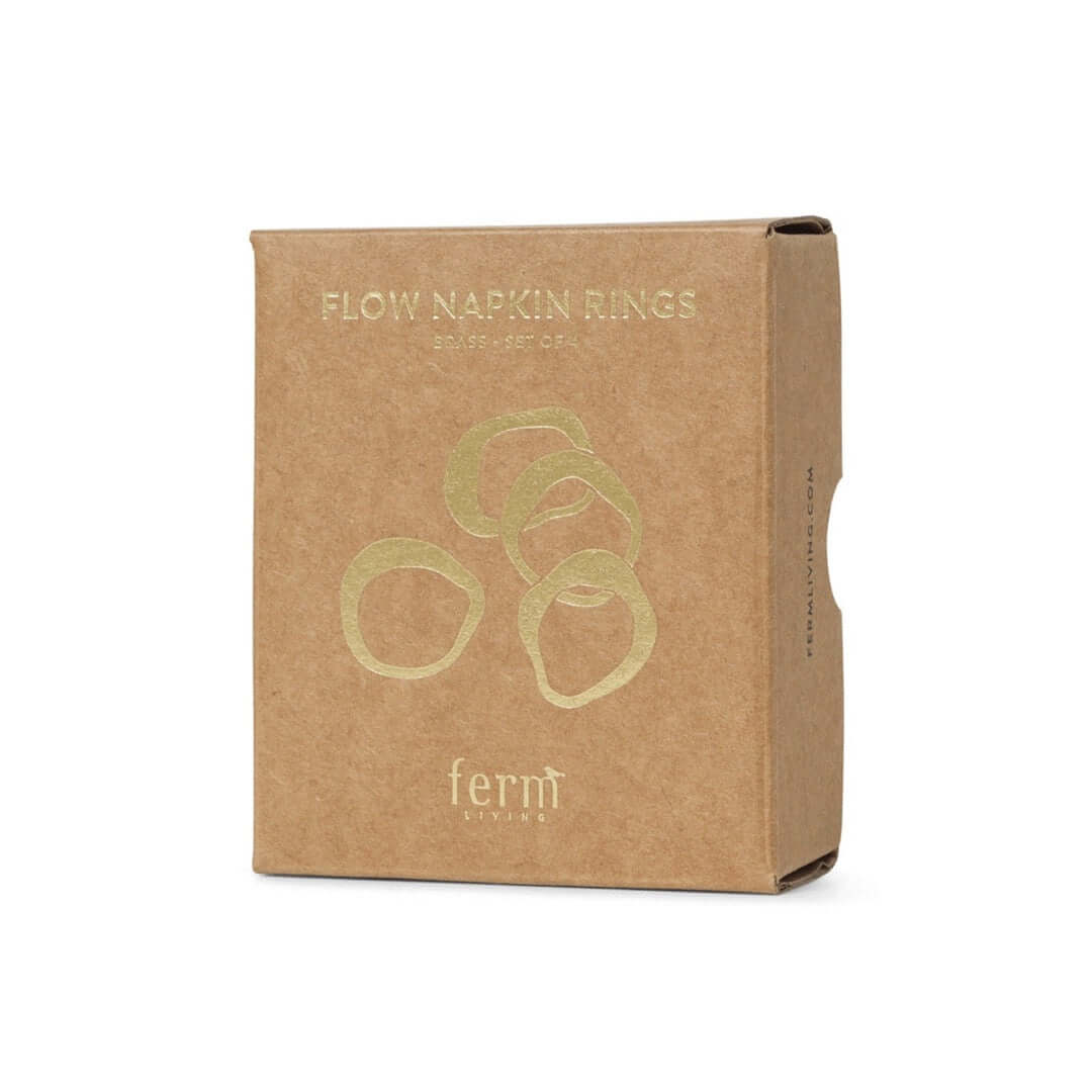 joyne.com | 4er Set Serviettenring Flow | messing von Ferm Living