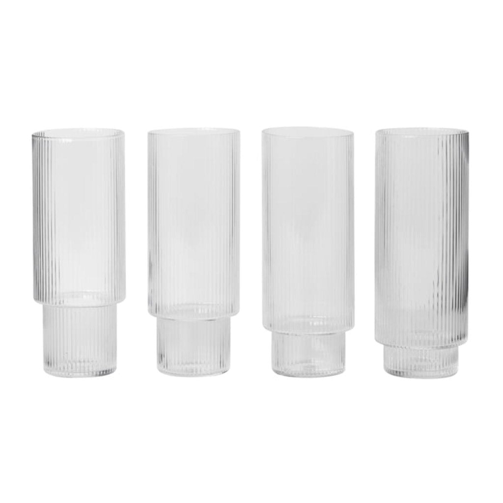 joyne.com | Ripple Longdrink Gläser (4er Set) | klar von Ferm Living