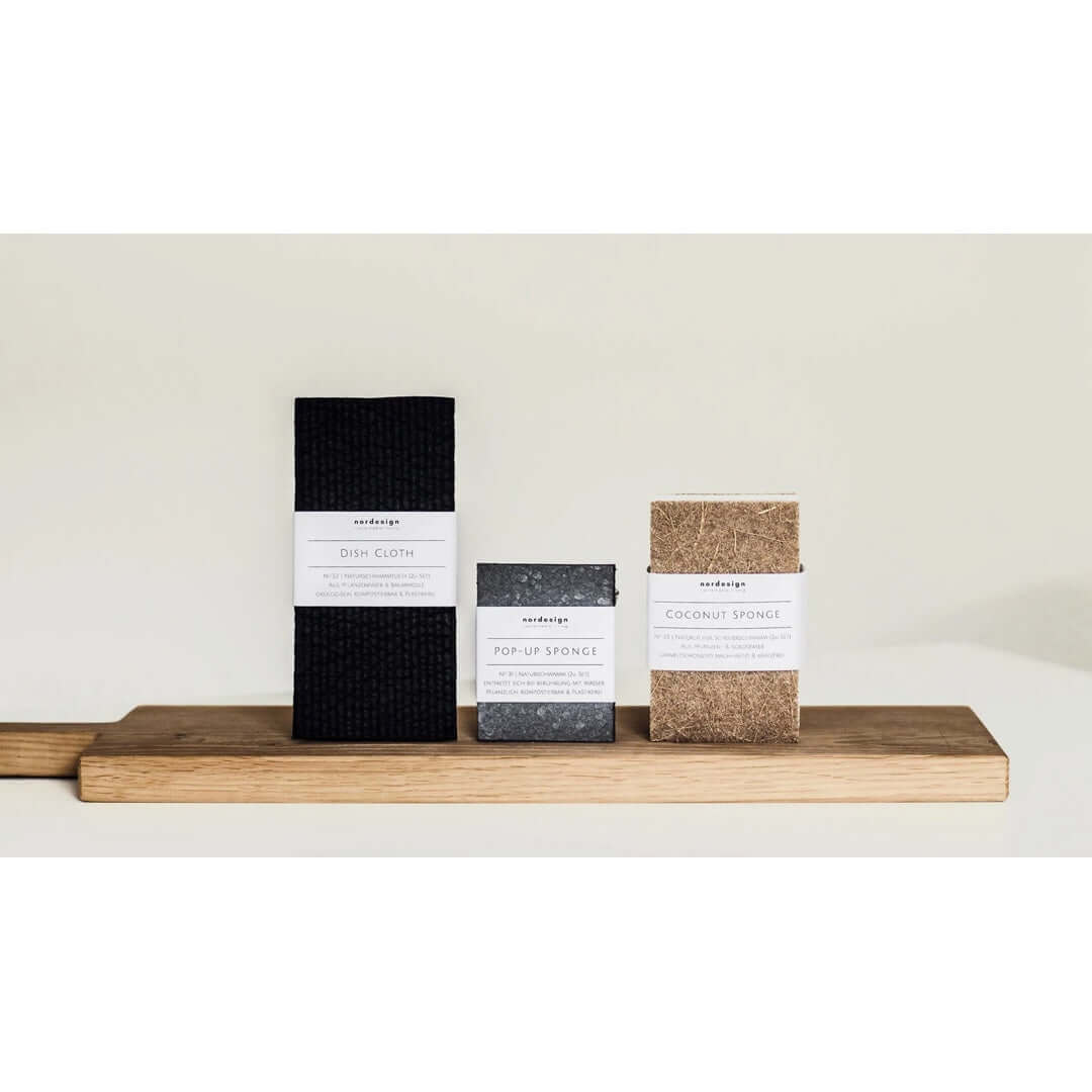 Natural Sponge Cloth black | Set of 2